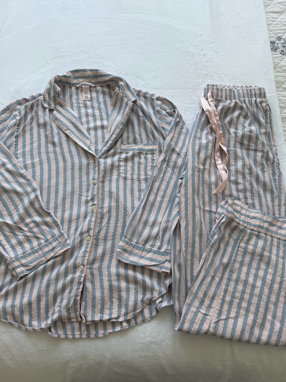 Striped Pink and Blue Pajama Set victoria’s Secret size small set